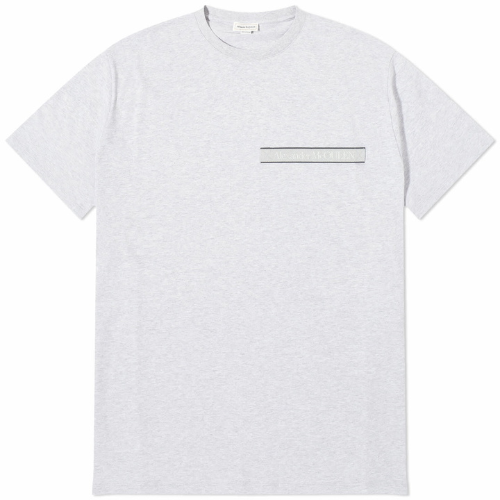 Photo: Alexander McQueen Men's Logo Tape T-Shirt in Light Pale Grey