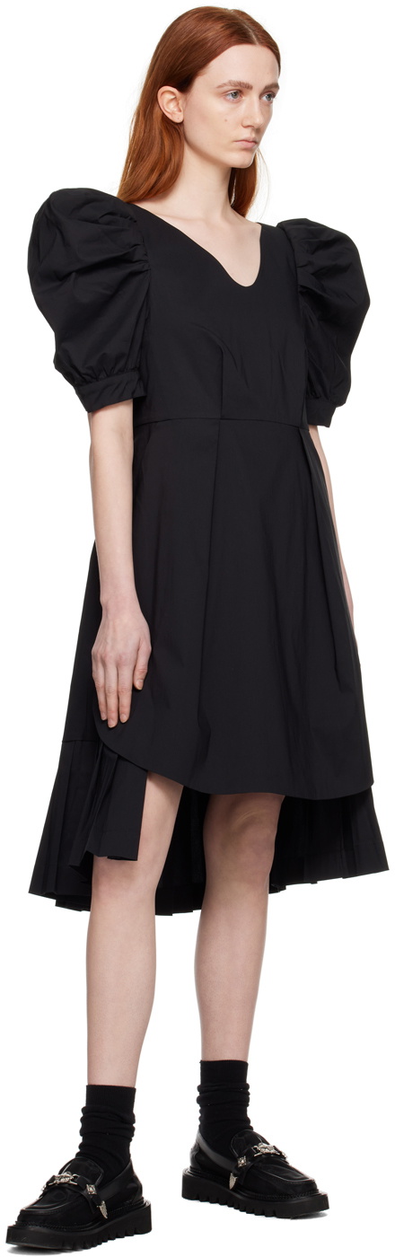 MINJUKIM Black Apron Midi Dress