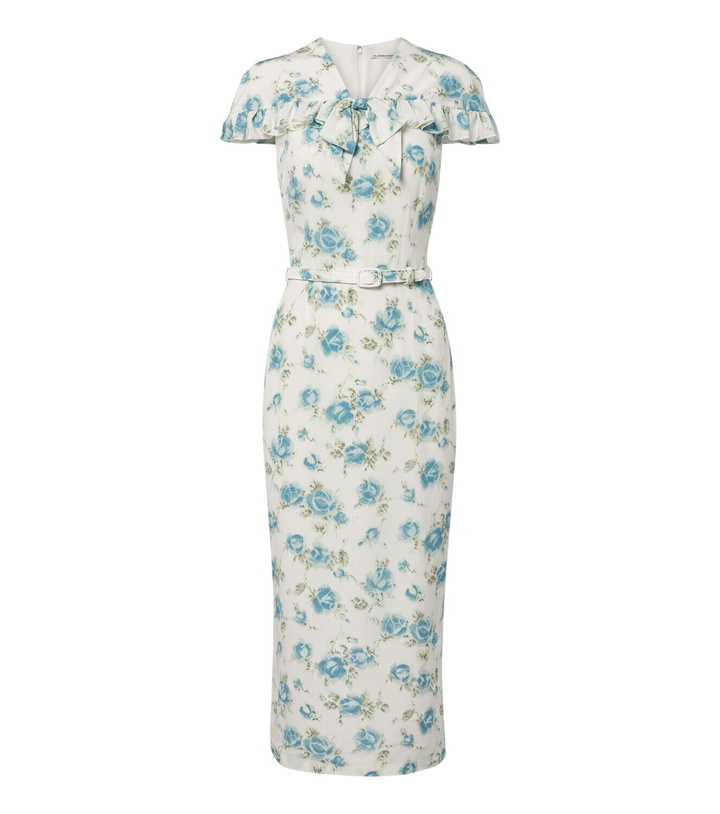 Photo: Alessandra Rich Caped floral silk midi dress