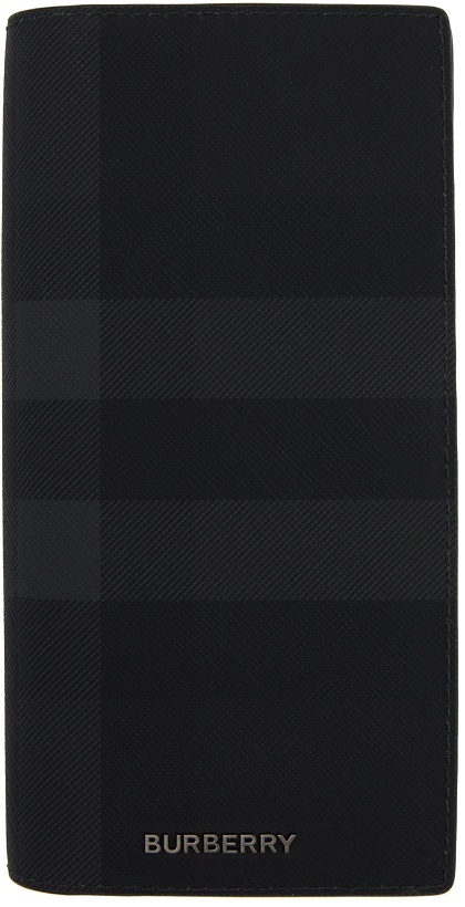 Photo: Burberry Black & Gray Check Continental Wallet
