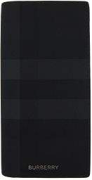 Burberry Black & Gray Check Continental Wallet