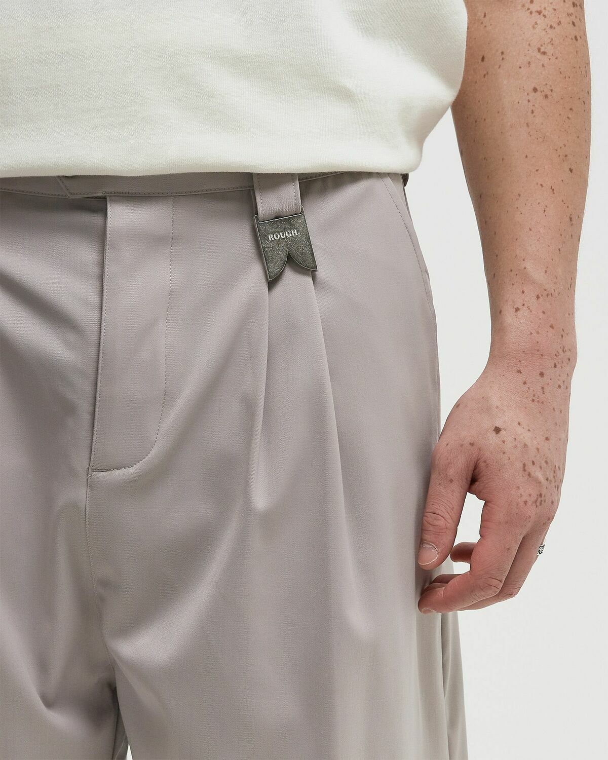 Rough. TAILORED SERENE BAGGY SHORTS Grey Mens Casual Short