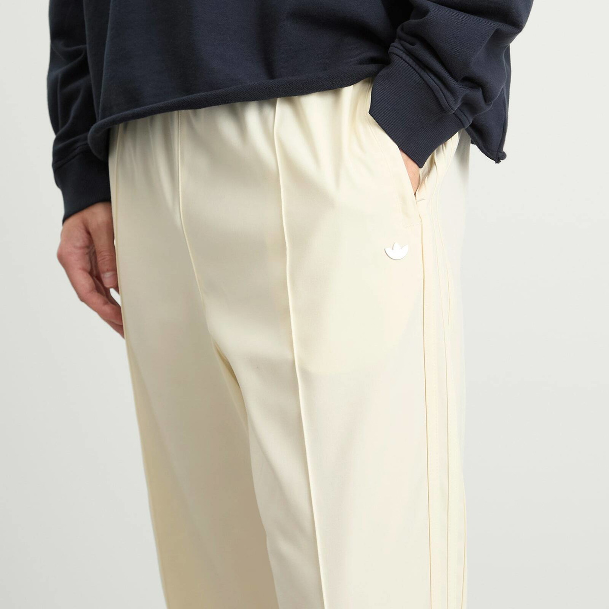 Adidas Men's Baggy Track Pant in Cream White