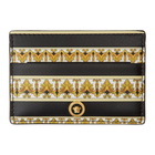 Versace Black and Gold Barocco Card Holder