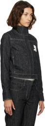 Courrèges Black Denim Tweed Jacket
