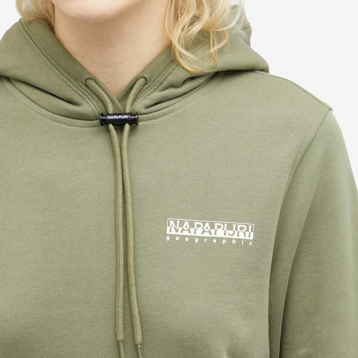Napapijri Women's Logo Hoodie in Green Lichen
