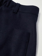 Monitaly - Easy Pleated Wool-Blend Flannel Suit Trousers - Blue