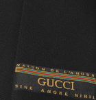 Gucci - 7.5cm Logo-Embroidered Wool and Silk-Blend Twill Tie - Black