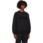 Fear of God Ermenegildo Zegna Black Oversized Logo Sweatshirt