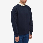 Battenwear Men's Reach Up Crew Sweat in Midnight Navy