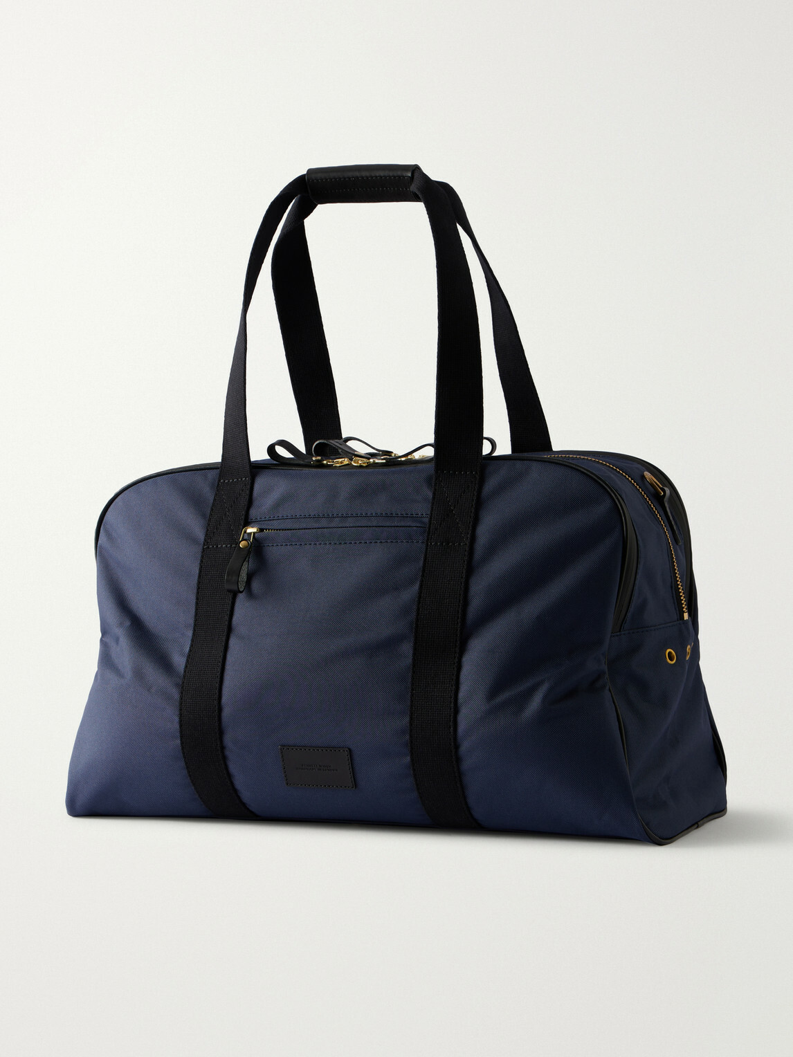 Bennett Winch - Sport Holdall Leather-Trimmed Cotton-Canvas Weekend Bag - Blue