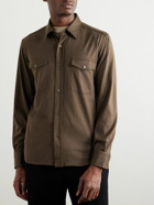 TOM FORD - Silk and Cotton-Blend Shirt - Brown