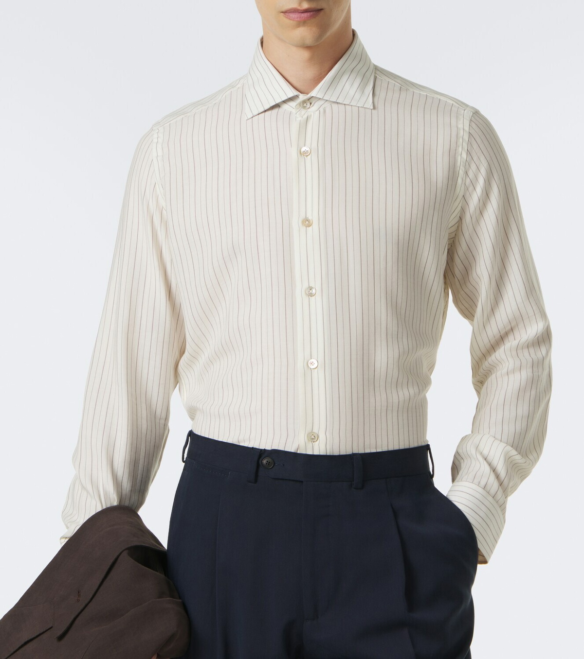 Eleventy Striped twill shirt