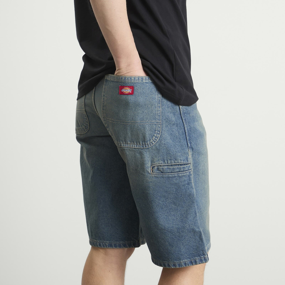 Dickies Men's 958 Loose Denim Shorts in Khaki Tinted Blue