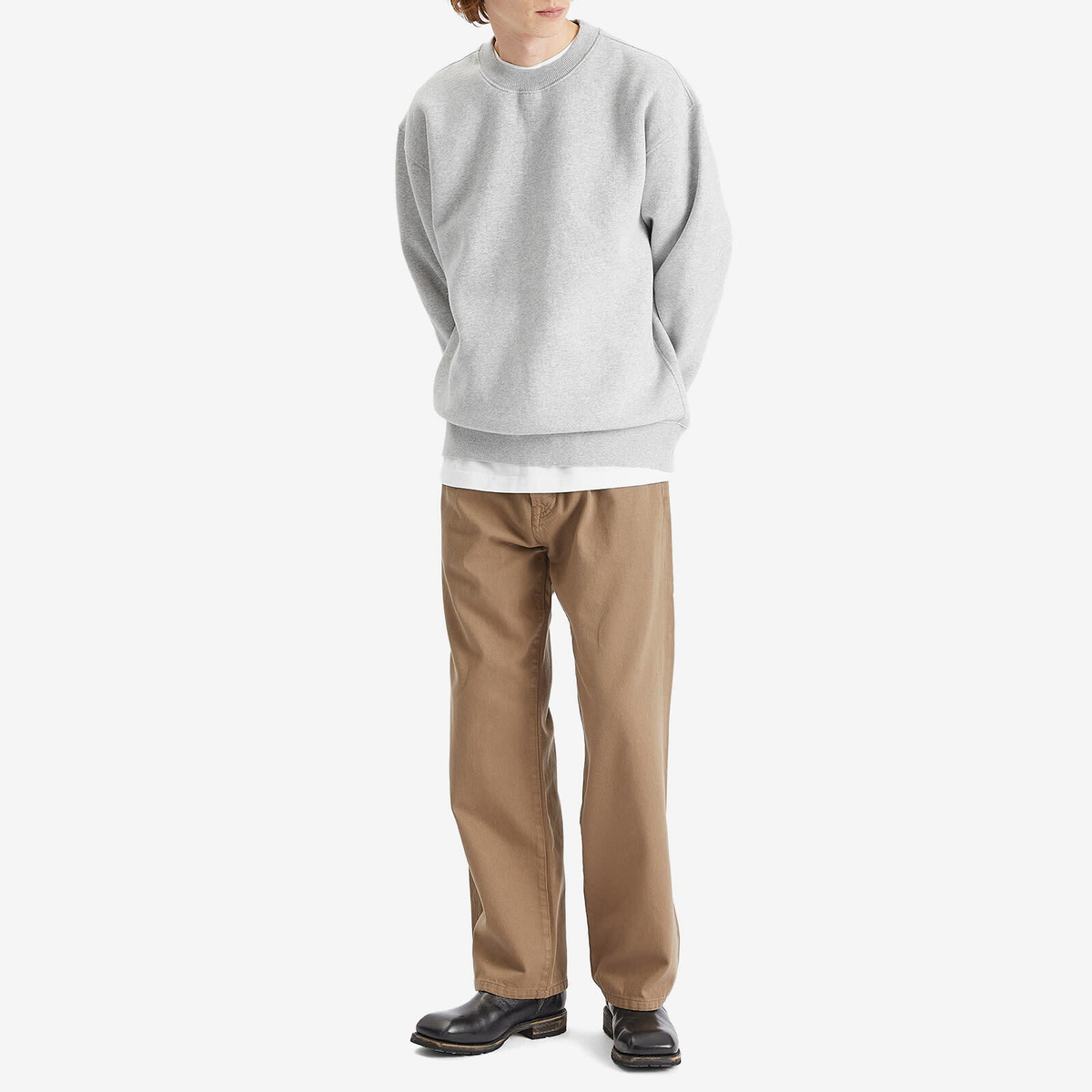 Róhe Men's Logo Sweatshirt in Mid Grey Melange
