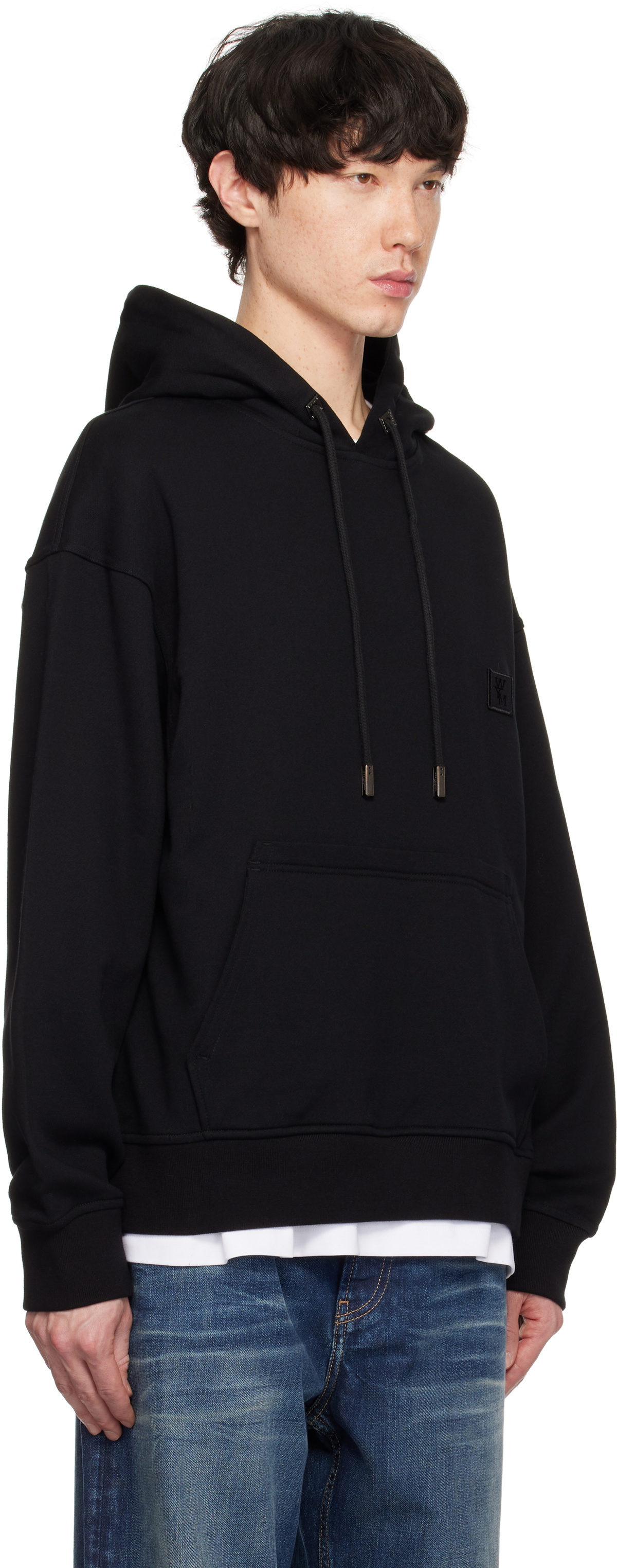 WOOYOUNGMI Black Metallic Graphic Hoodie Wooyoungmi