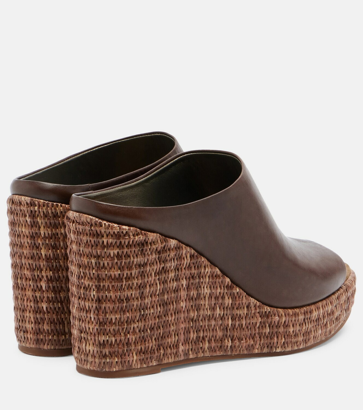 Brunello Cucinelli Leather espadrille wedges
