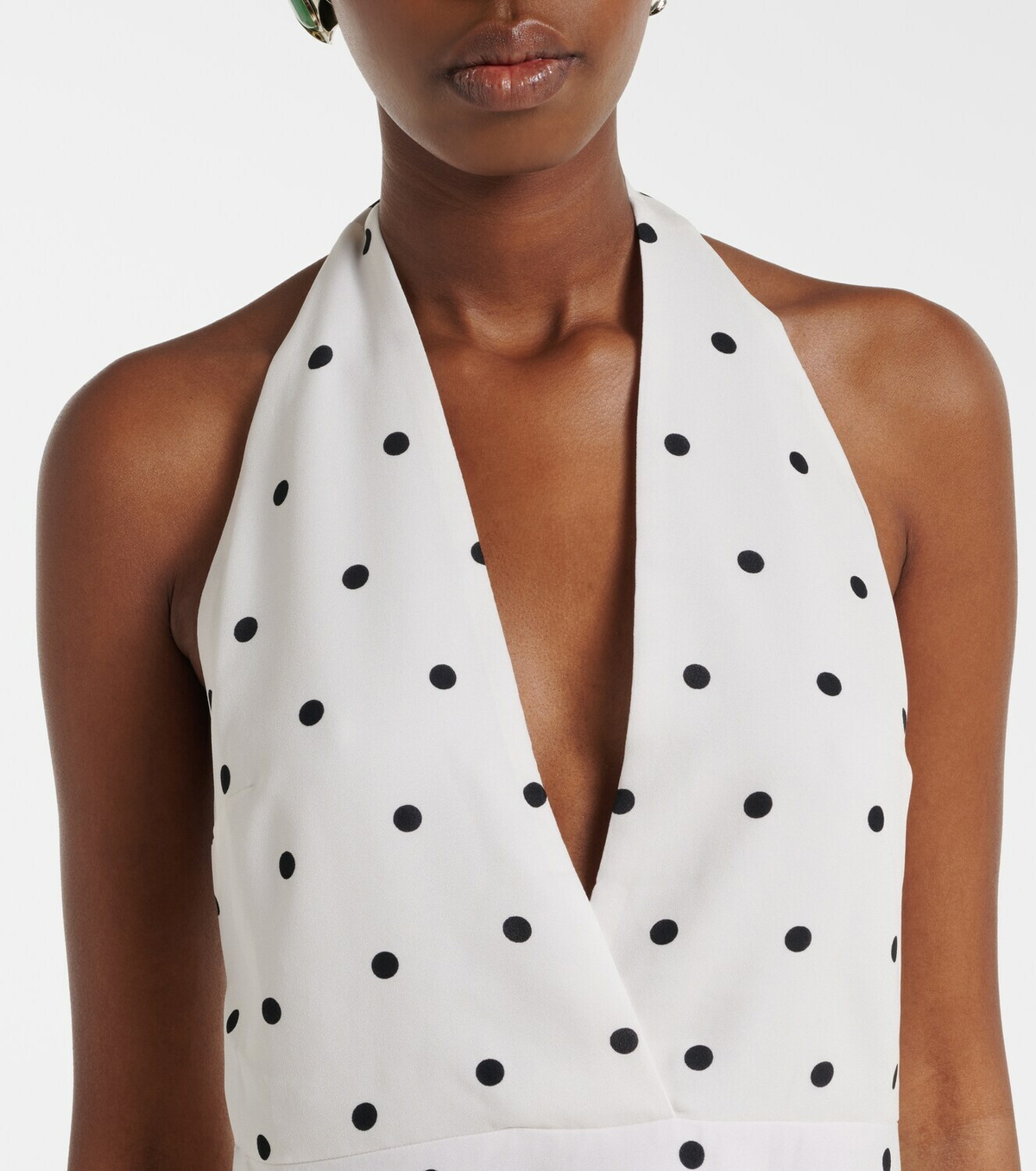 Adriana Degreas Polka-dot halterneck maxi dress