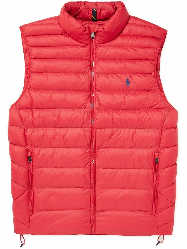 Photo: Polo Ralph Lauren - Terra Logo-Embroidered Quilted Padded Recycled-Shell Gillet - Red