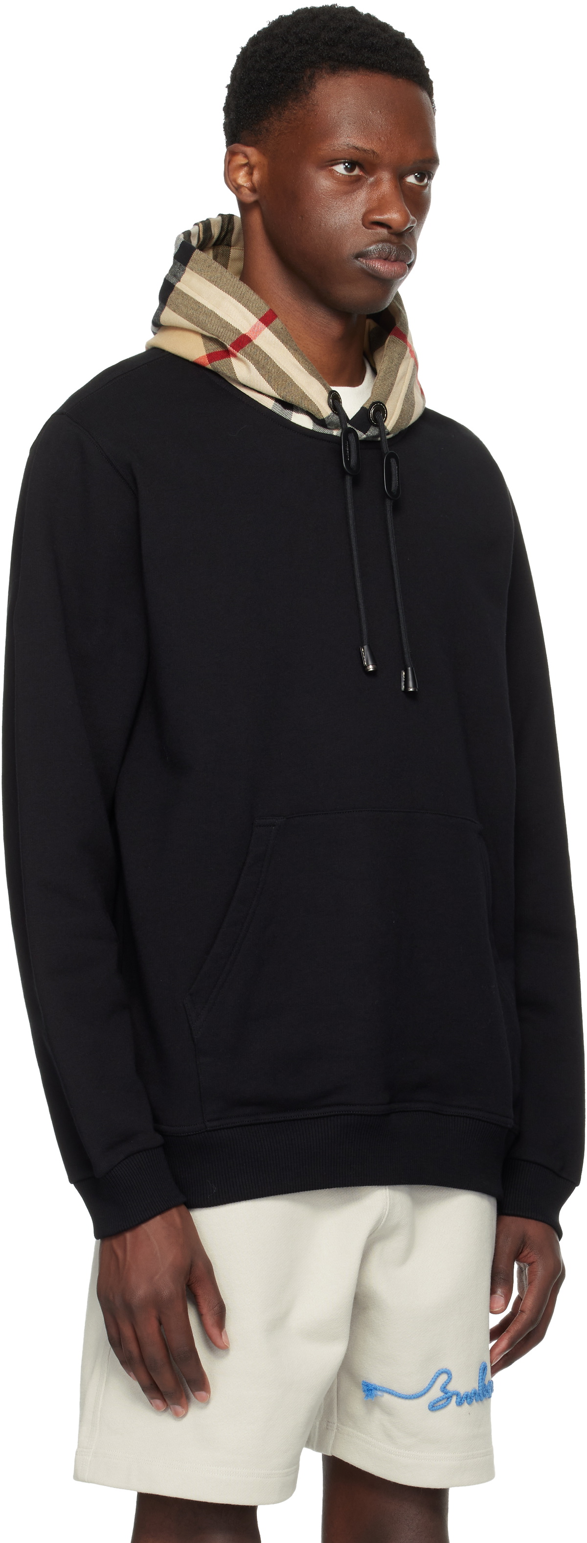 パーカー・フーディ *Burberry* Check Hood Cotton Hood Black 8058117 8058117SS25 Burberry check-hood Cotton Hoodie | Black | FARFETCH
