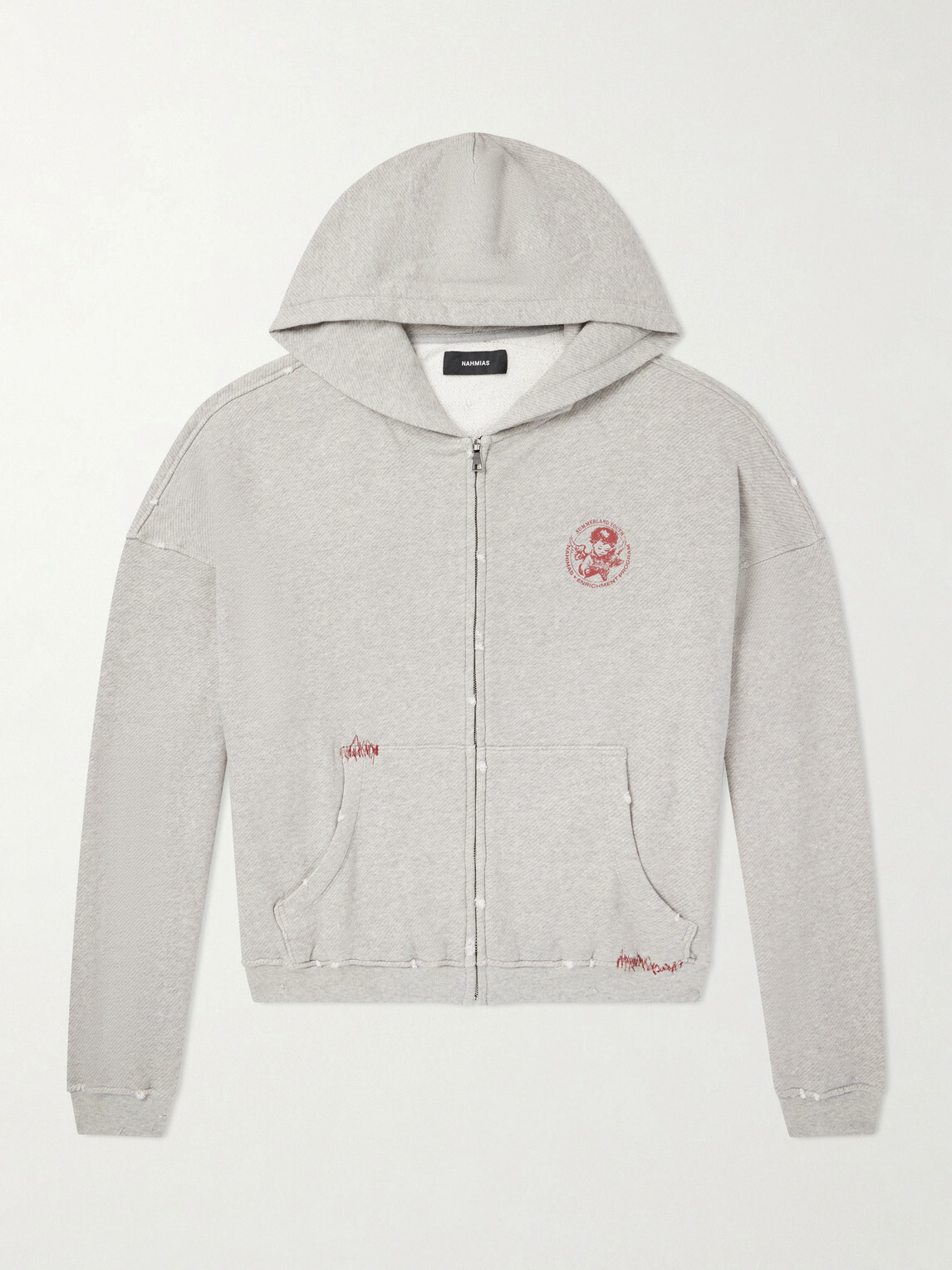 NAHMIAS - Youth Enrichment Logo-Print Cotton-Jersey Zip-Up Hoodie - Gray