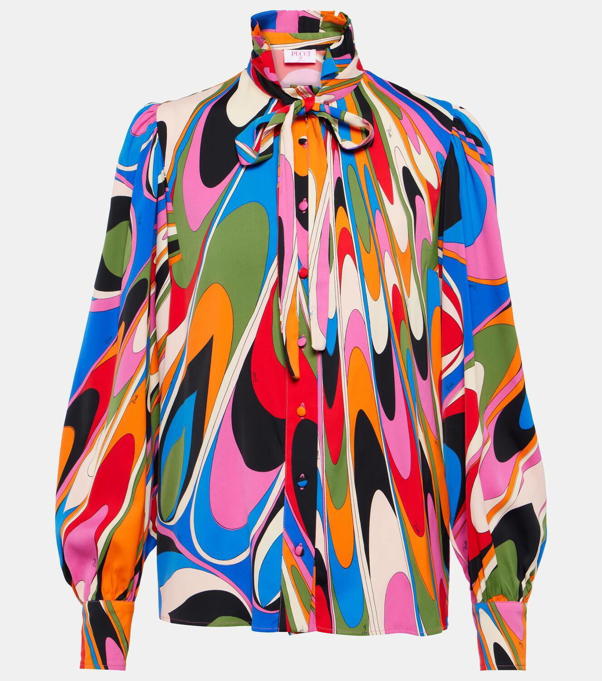 Pucci Onde tie-neck printed blouse Emilio Pucci