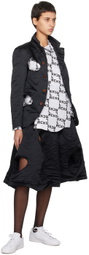 Black Comme des Garçons White Asymmetrical Shirt