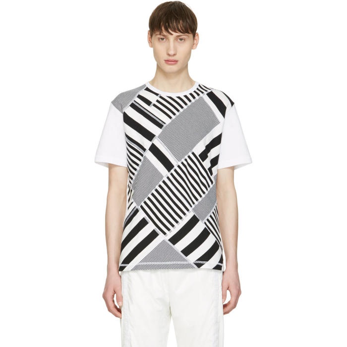 Photo: Ganryu Black and White Multi Striped T-Shirt