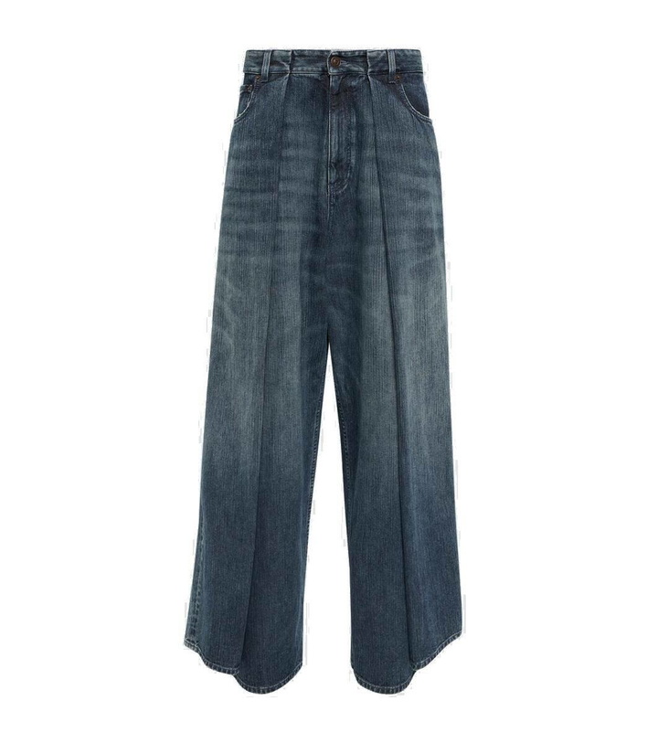 Photo: Balenciaga Pleated high-rise wide-leg jeans