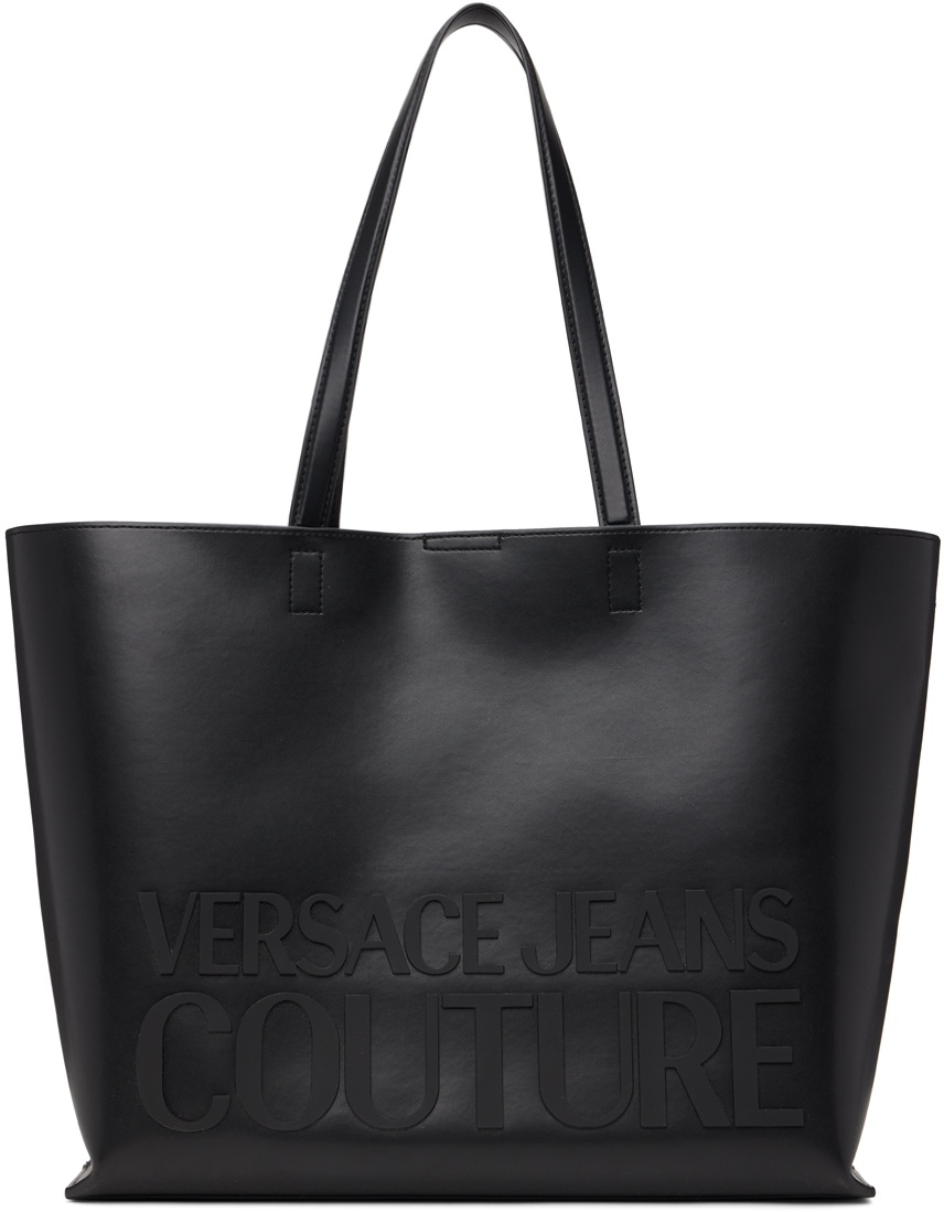 Versace Jeans Couture Black Institutional Logo Tote Versace