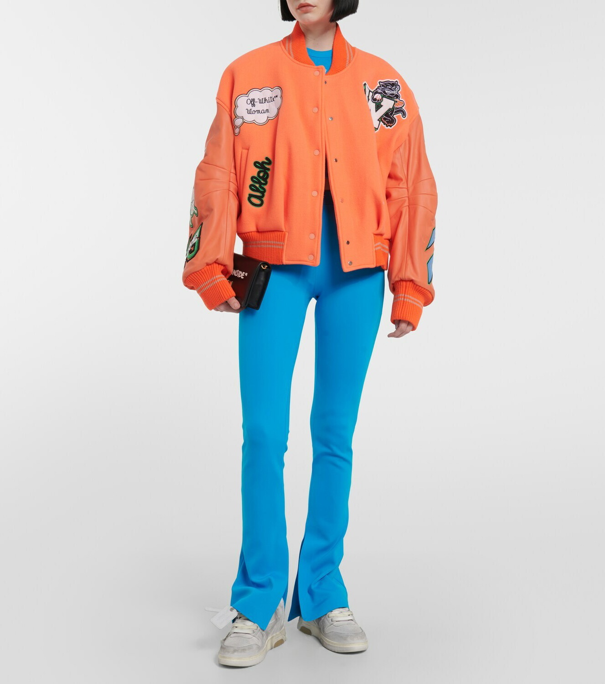 Off-White - Appliqué wool-blend bomber jacket
