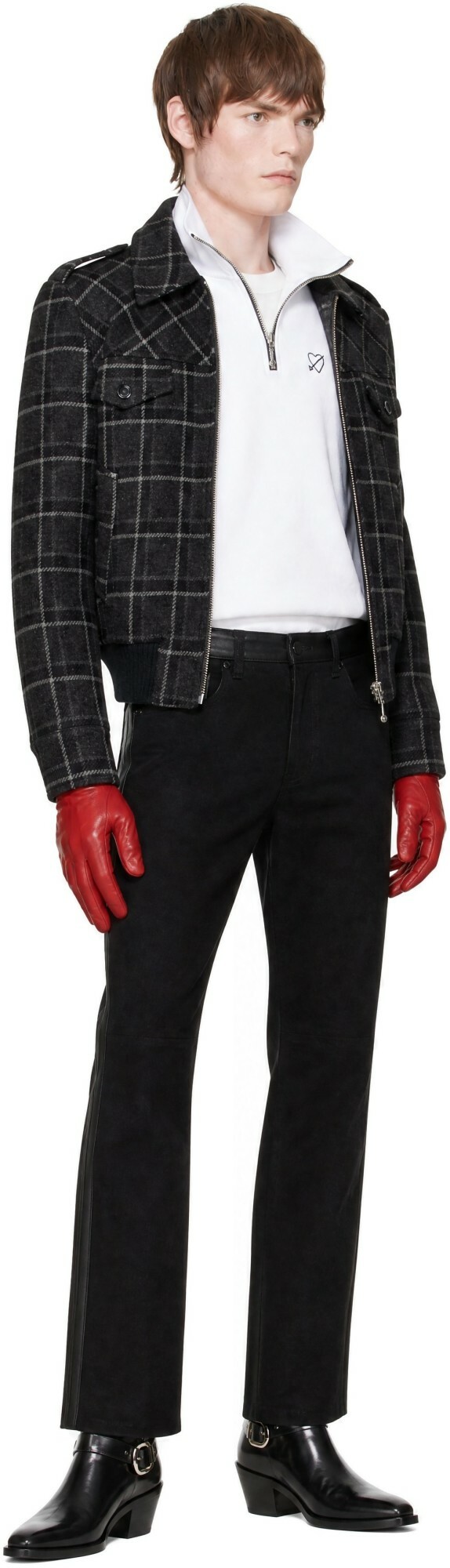 Ernest W. Baker Gray Check Bomber Jacket