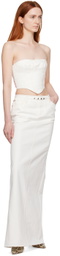 JUNEYEN White Raw Edge Denim Corset