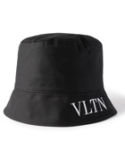 Valentino - Valentino Garavani Logo-Embroidered Cotton-Twill Bucket Hat - Black