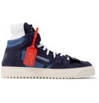 Off-White - 3.0 Off-Court Suede, Leather and Canvas High-Top Sneakers - Men - Blue