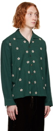 Karu Research Green Hand-Embroidered Shirt
