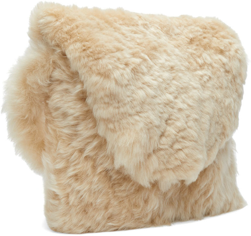 ERL Beige Shearling Shoulder Bag ERL