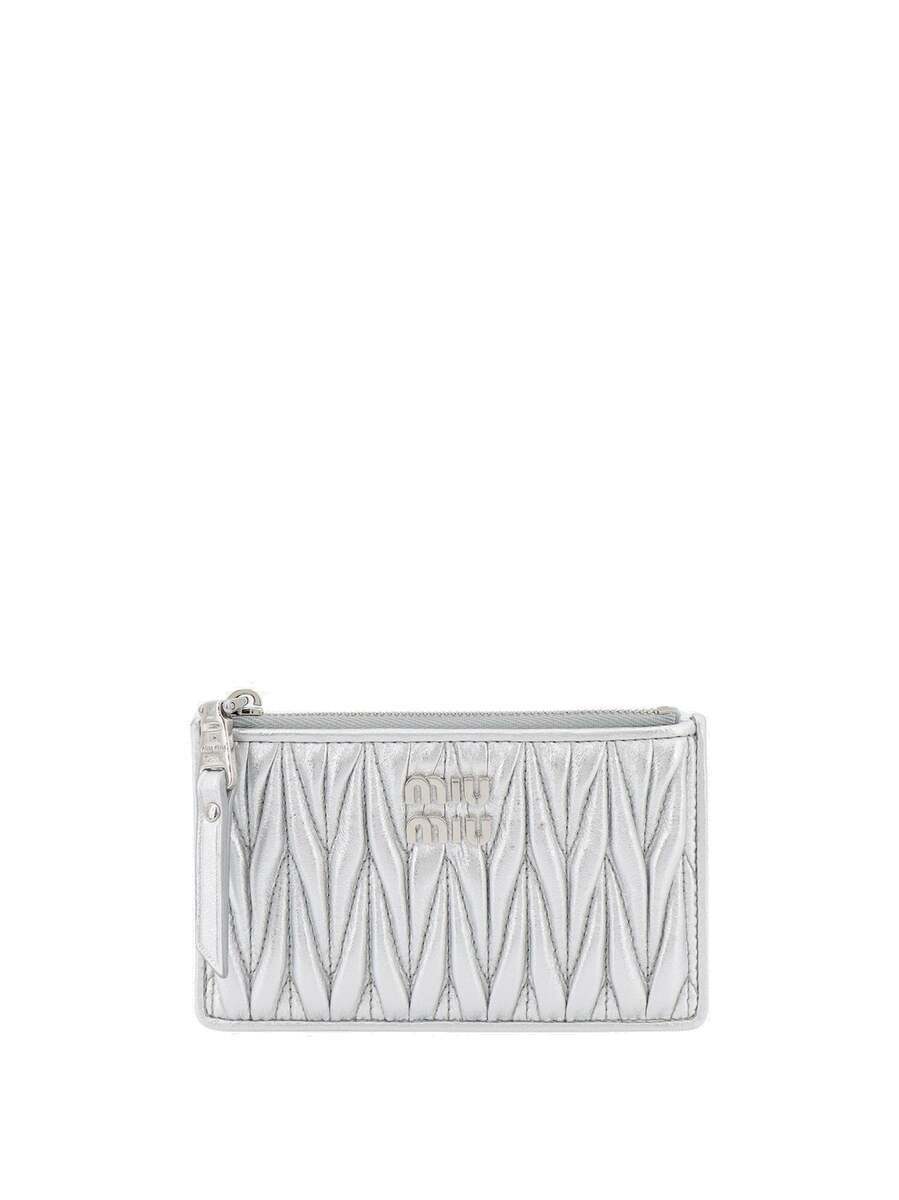 Miu Miu Card Holder Silver Womens Miu Miu