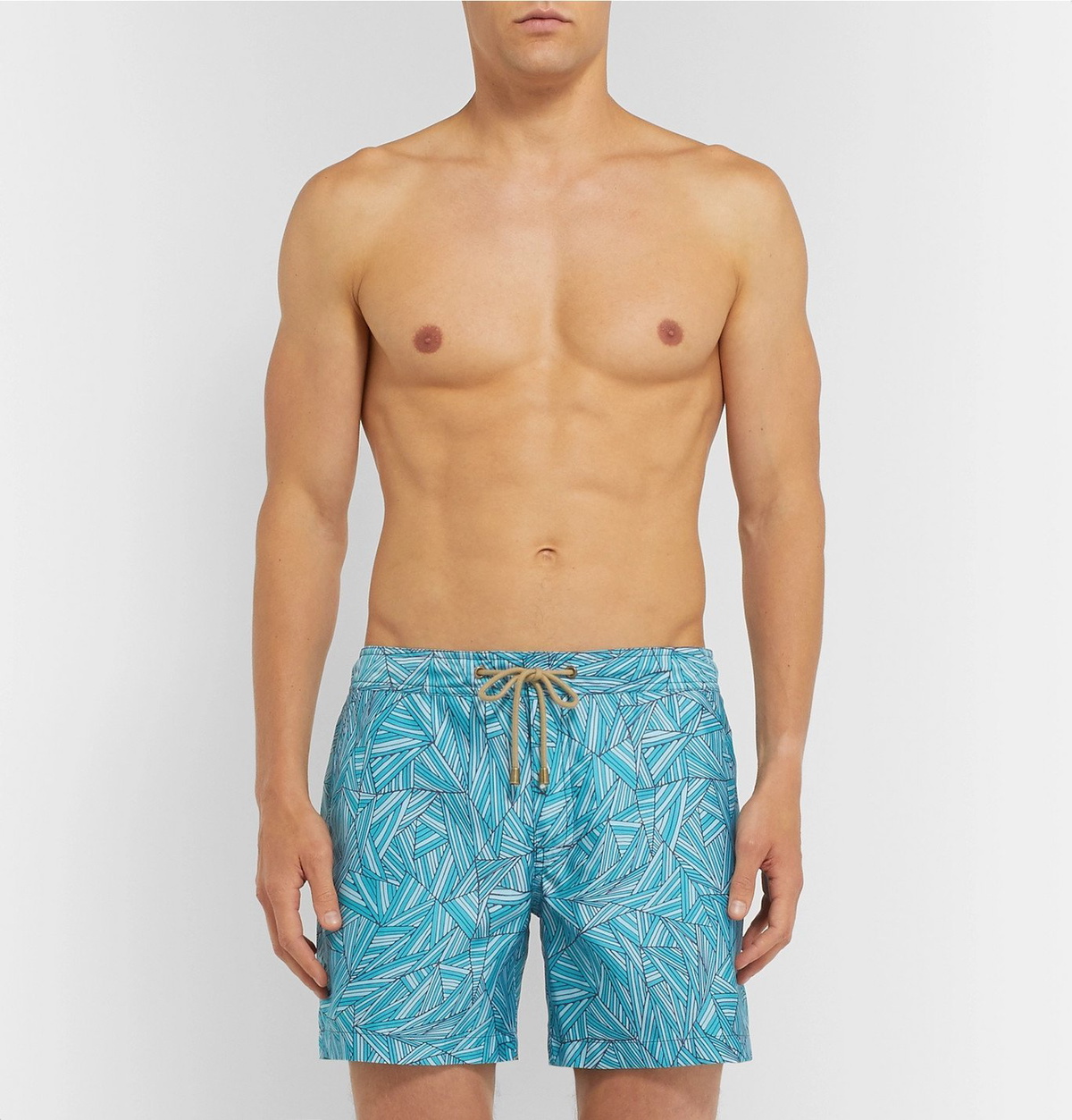 Thorsun - Titan Mid-Length Printed Swim Shorts - Blue