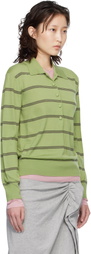 Dries Van Noten Green Merino Wool Polo
