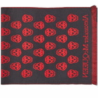 Alexander McQueen Men's Skulls Reversible Scarf in Lacquer/Blue