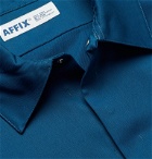 AFFIX - Logo-Print Twill Overshirt - Blue