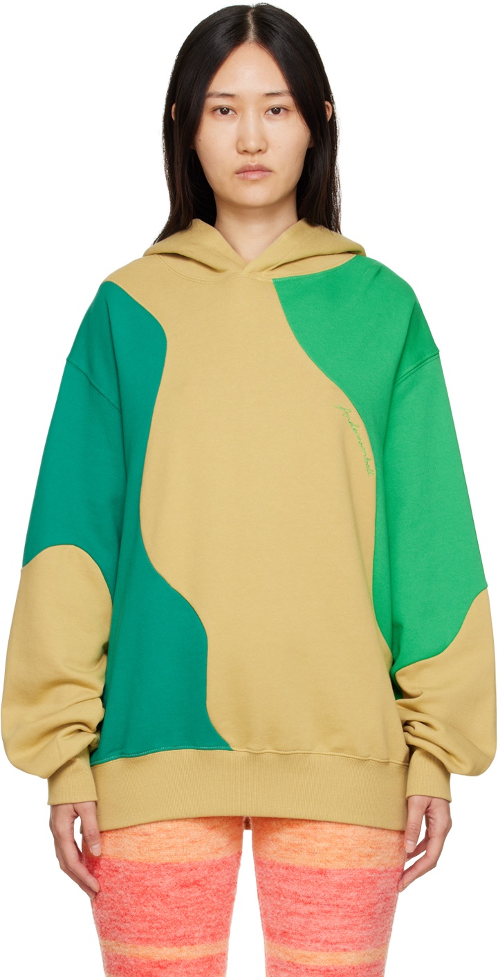 Andersson Bell Green & Tan Curved Hoodie Andersson Bell