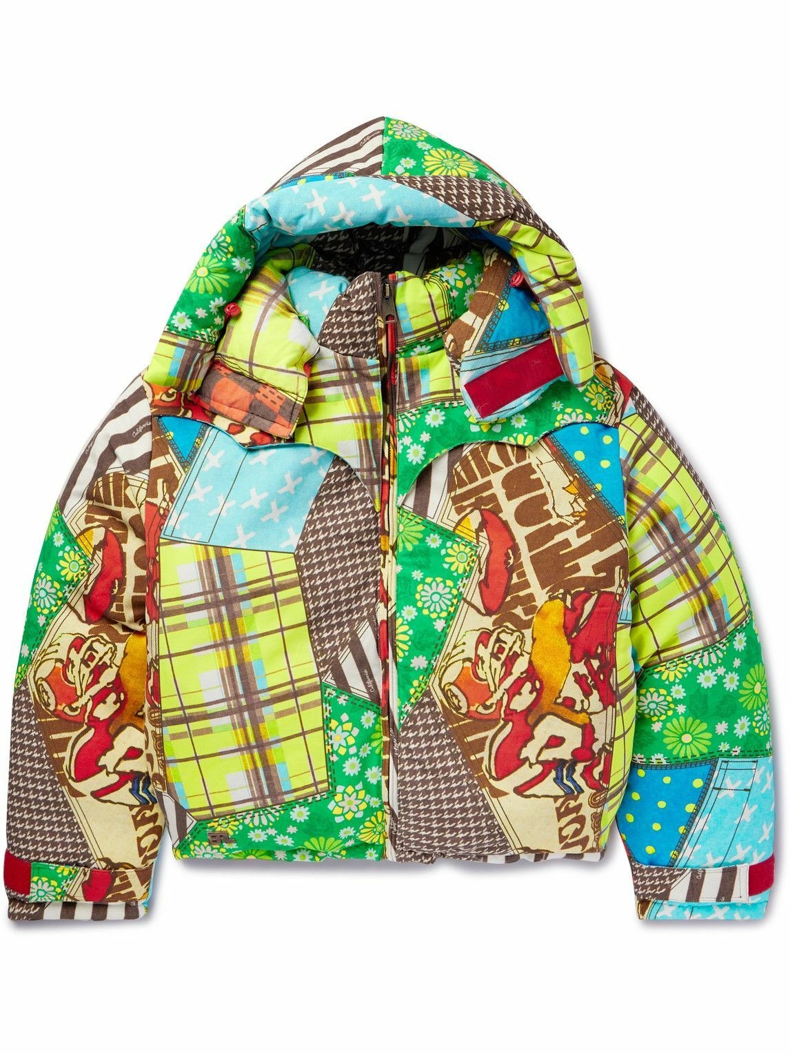 Photo: ERL - Printed Cotton and TENCEL™ Lyocell-Blend Hooded Down Jacket - Green
