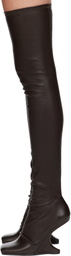 Rick Owens Lilies Brown Concordians Cantilever 11 Tall Boots