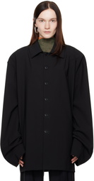 MARIE ADAM-LEENAERDT Black Padded Shoulder Jacket