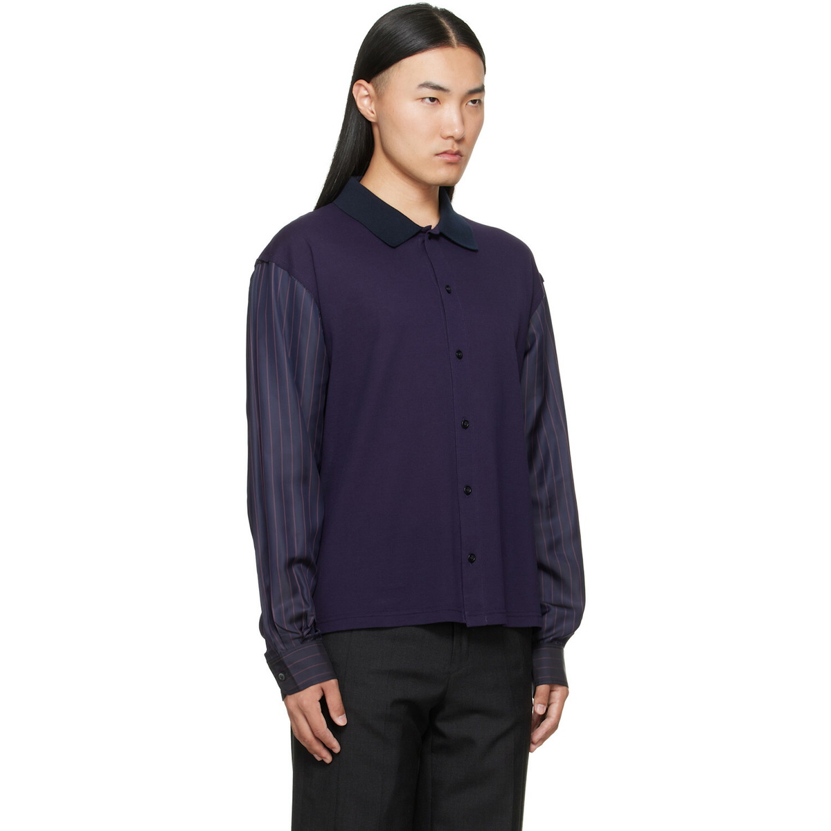 Maison Margiela Purple Bimaterial Shirt