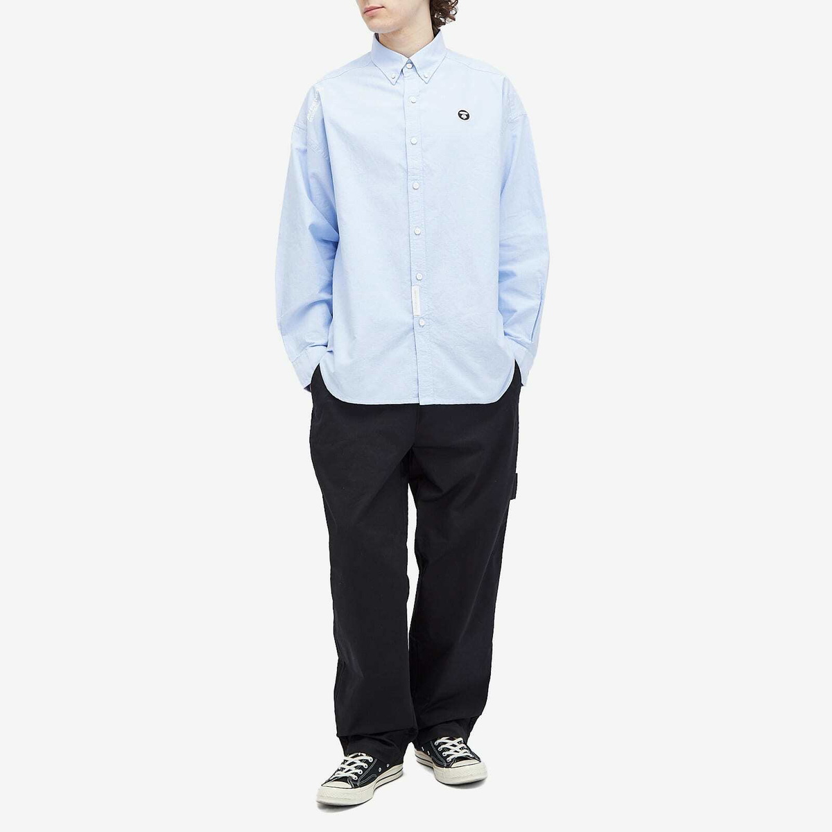 Men's AAPE Oxford Button Down Shirt in Blue AAPE by A