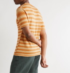 Mr P. - Striped Knitted Linen T-Shirt - Orange