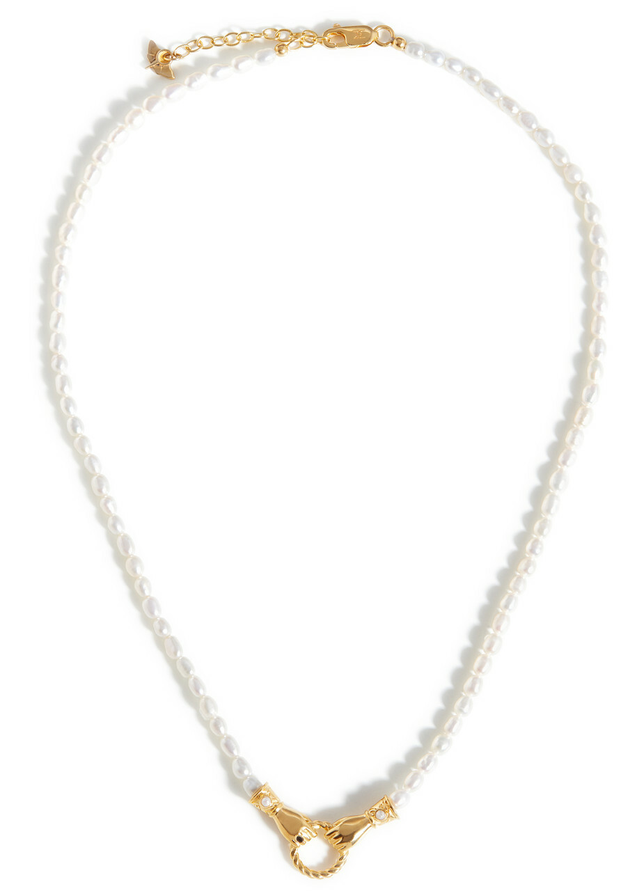 【MISSOMA】HARRIS REED ネックレス Missoma x Harris Reed In Good Hands Pearl Necklace | White
